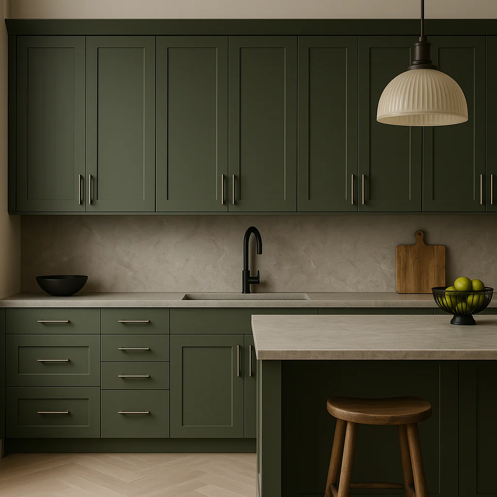 Hampton Bay Avondale 36 in. Fern Green Shaker Wall Kitchen Cabinet - Image 4