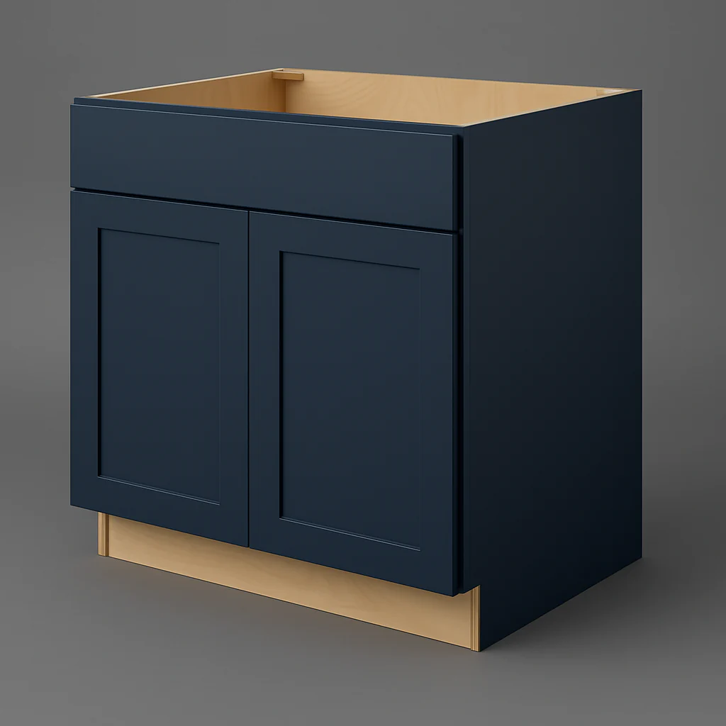 Hampton Bay Avondale 36 in. Ink Blue Shaker Sink Base Cabinet