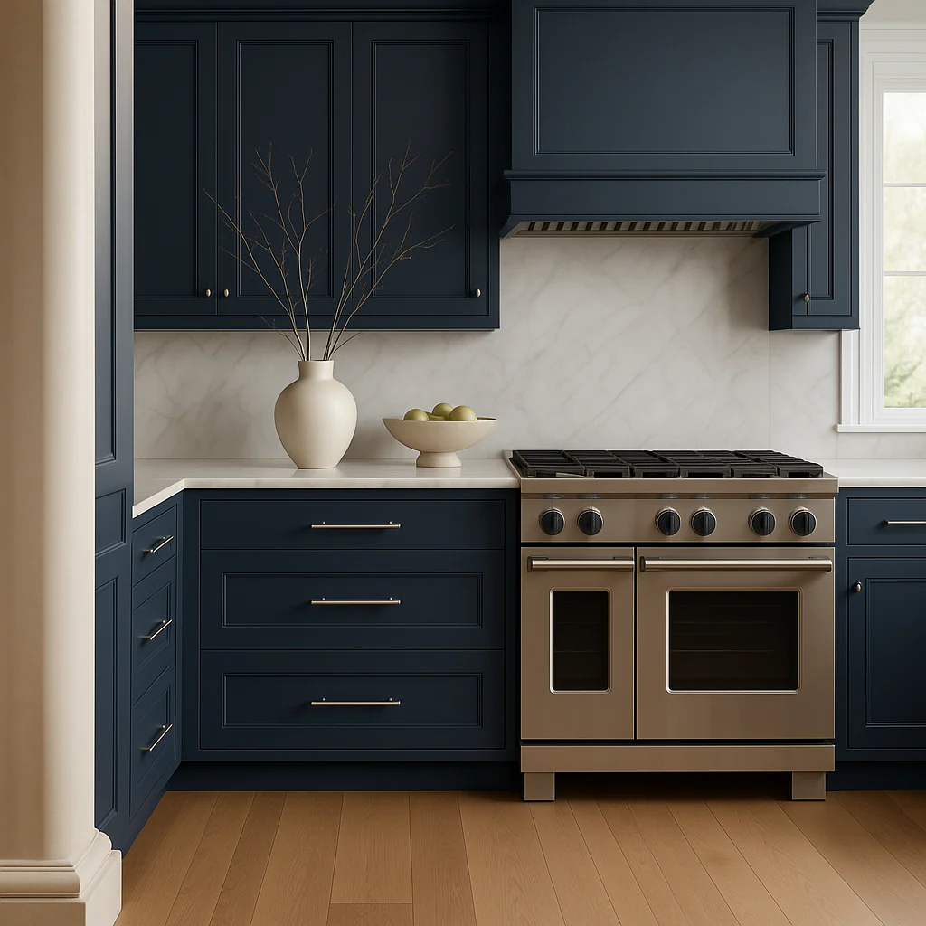 Hampton Bay Avondale 36 in. Ready to Assemble Plywood Shaker Drawer Base Kitchen Cabinet in Ink Blue - Image 3