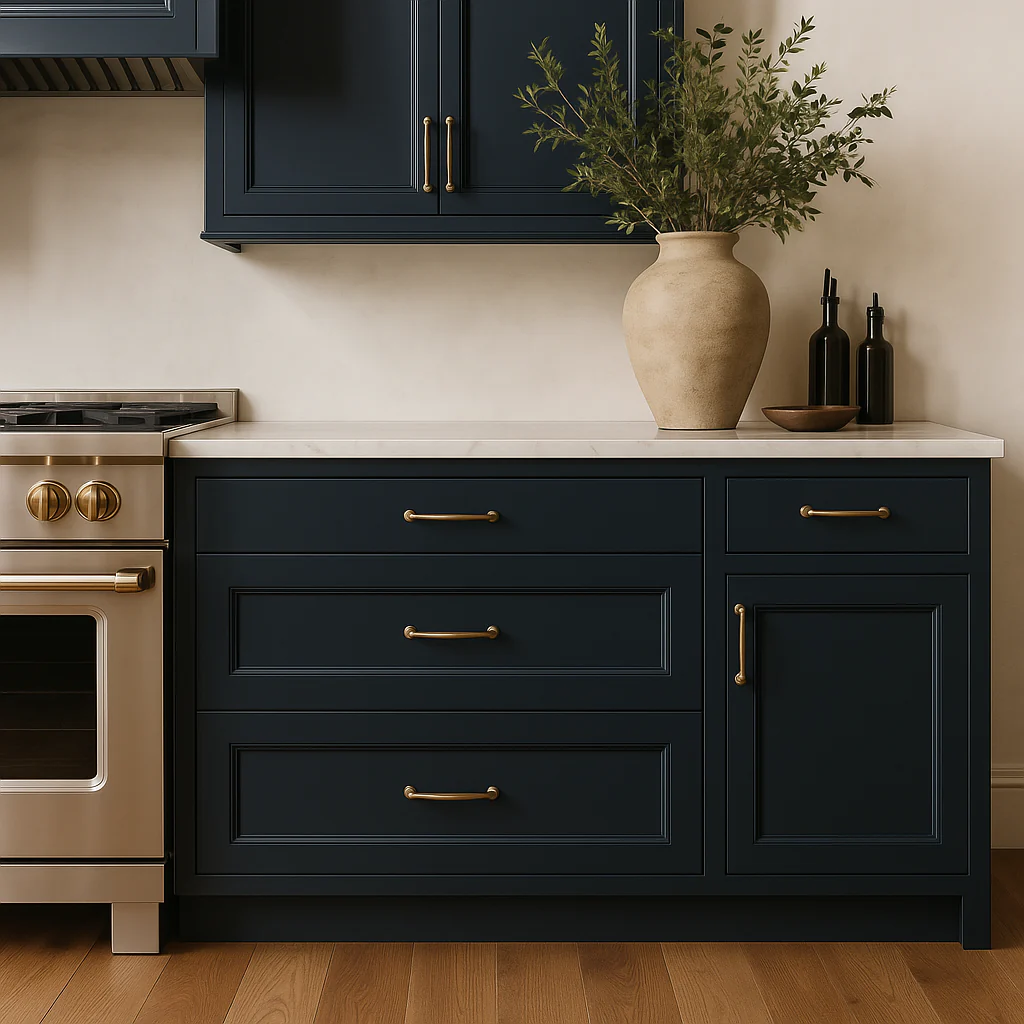 Hampton Bay Avondale 36 in. Ready to Assemble Plywood Shaker Drawer Base Kitchen Cabinet in Ink Blue - Image 4