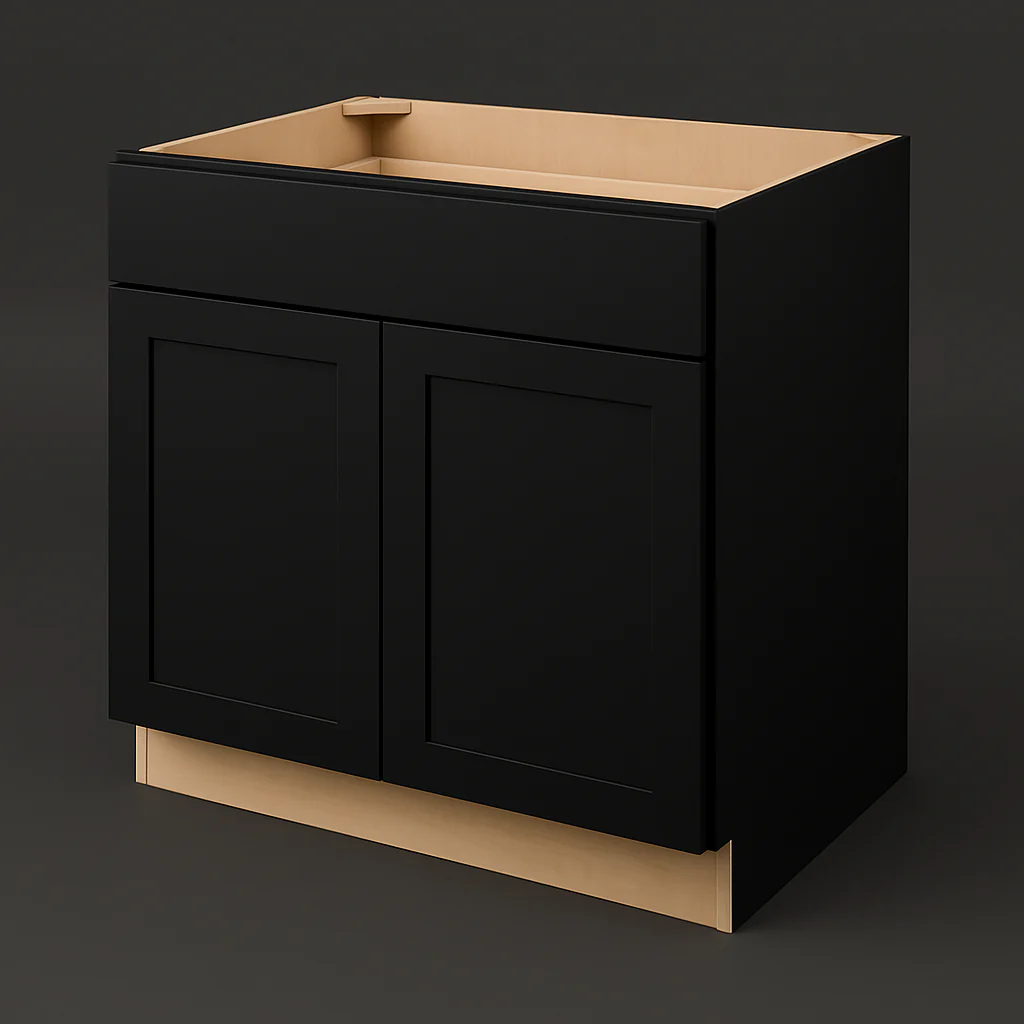 Hampton Bay Avondale 36 in. Shaker Base Kitchen Cabinet in Raven Black
