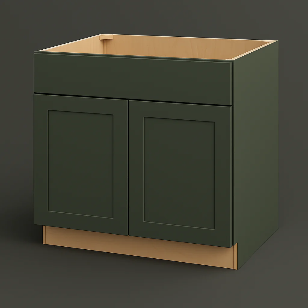 Hampton Bay Avondale 36 in. Shaker Sink Base Kitchen Cabinet - Fern Green