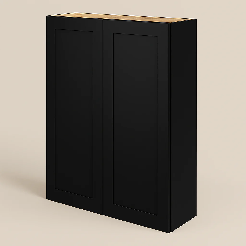 Hampton Bay Avondale 36 in. Shaker Wall Kitchen Cabinet in Raven Black