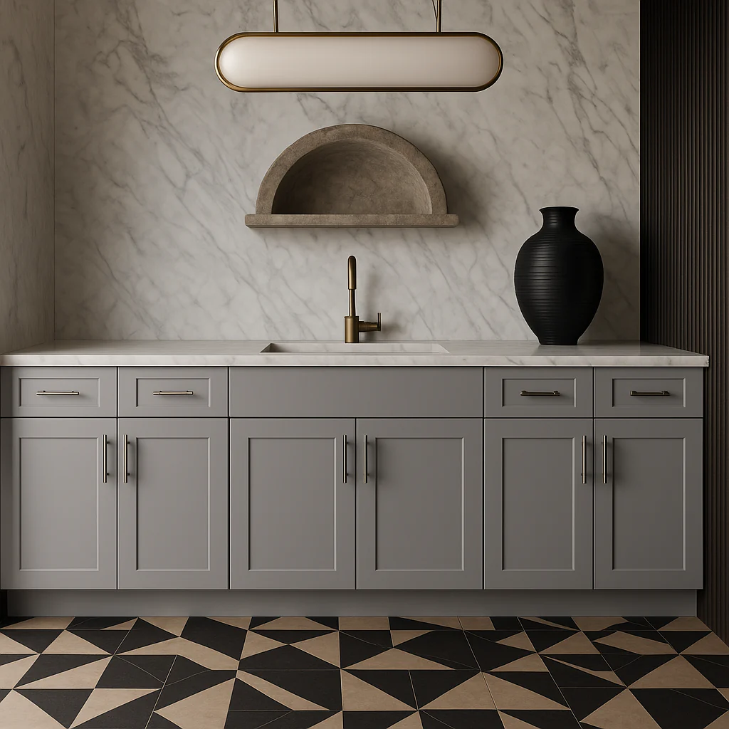 Hampton Bay Avondale 36" Shaker Sink Base Cabinet in Dove Gray - Image 3