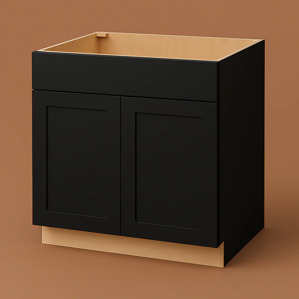 Hampton Bay Avondale 36" Shaker Sink Base Cabinet in Raven Black