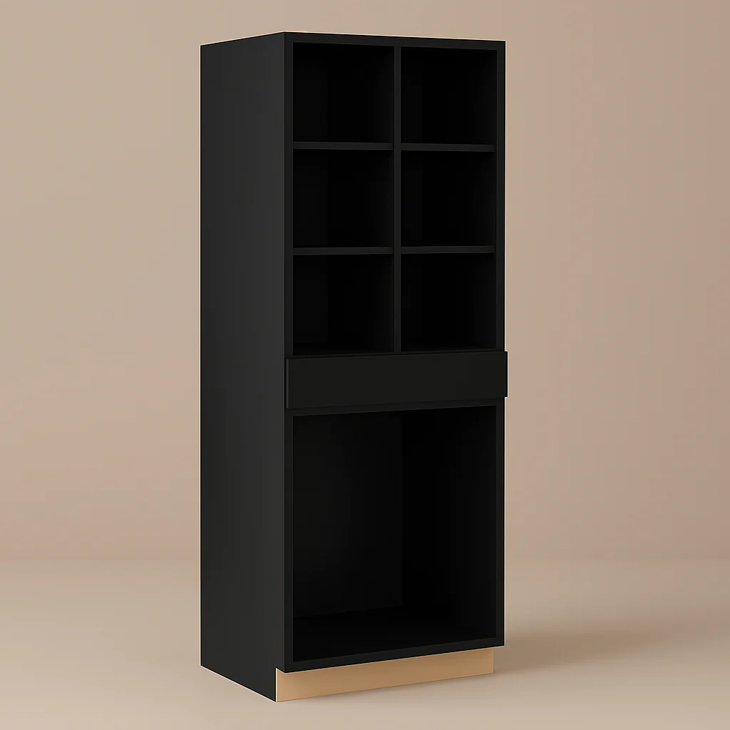 Hampton Bay Avondale 36" x 24" x 96" Shaker Open Pantry Cabinet in Raven Black