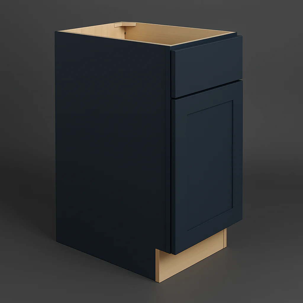 Hampton Bay Avondale Ink Blue Shaker Base Kitchen Cabinet - 15 in. W x 24 in. D x 34.5 in. H