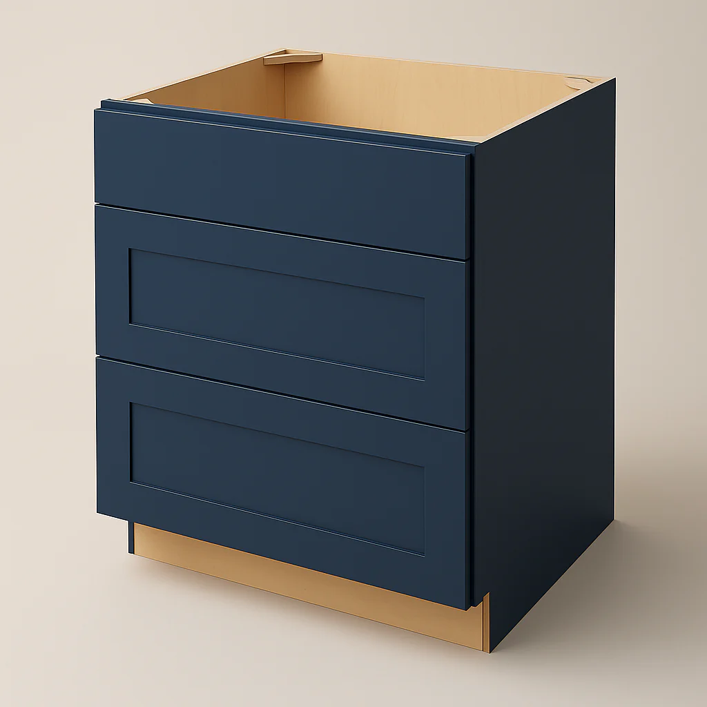 Hampton Bay Avondale Ink Blue Shaker Drawer Base Cabinet, 30 in. W x 24 in. D x 34.5 in. H