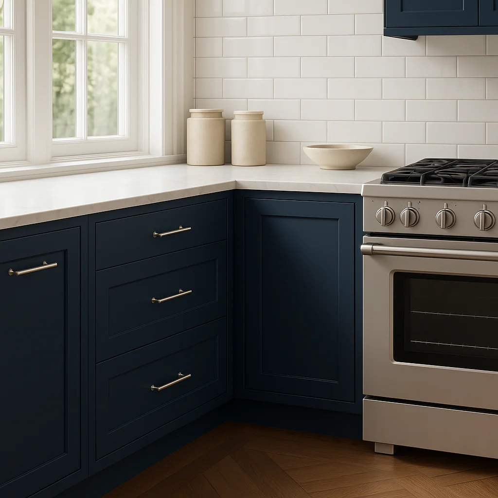 Hampton Bay Avondale Ink Blue Shaker Drawer Base Cabinet, 30 in. W x 24 in. D x 34.5 in. H - Image 2