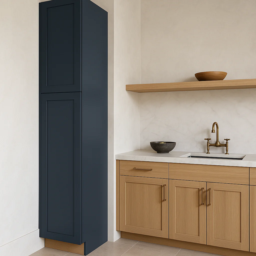Hampton Bay Avondale Ink Blue Shaker Pantry Cabinet - 18" W x 24" D x 90" H - Image 2