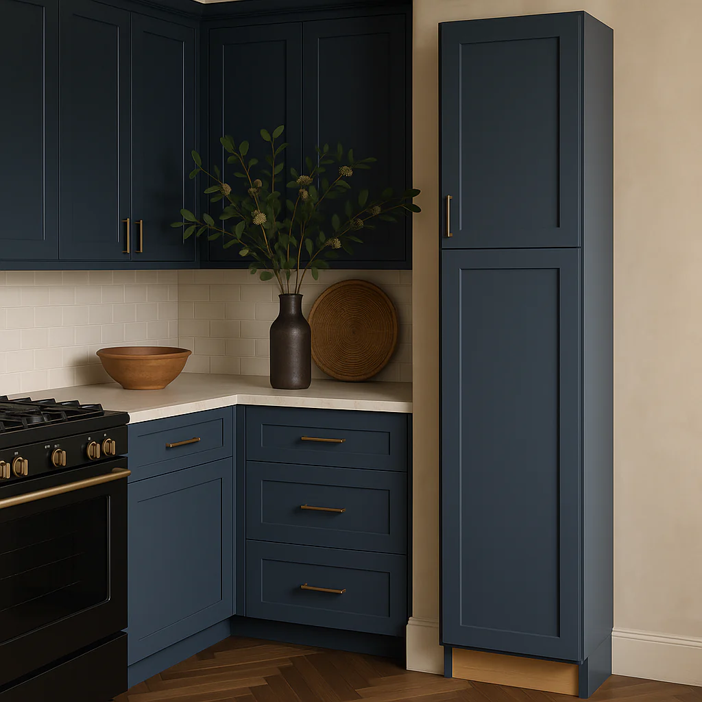 Hampton Bay Avondale Ink Blue Shaker Pantry Cabinet - 18" W x 24" D x 90" H - Image 3
