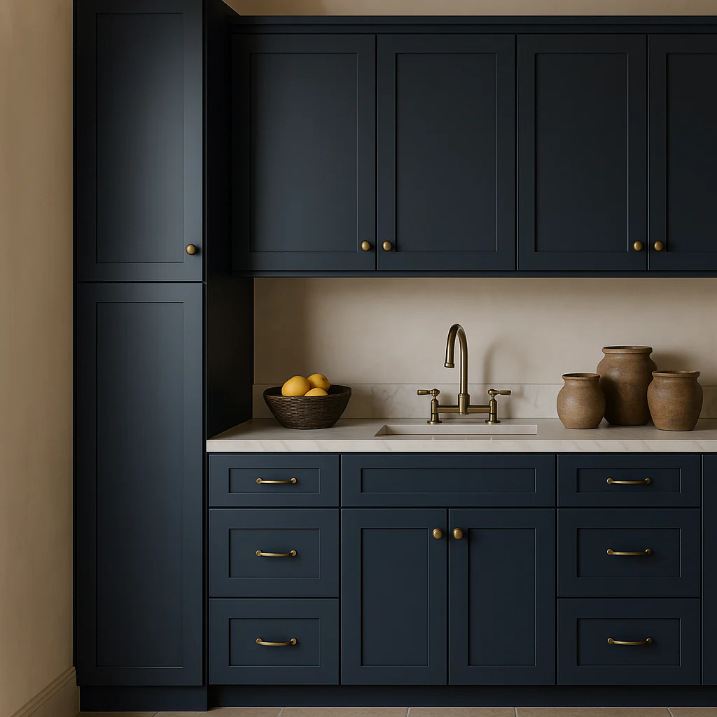 Hampton Bay Avondale Ink Blue Shaker Pantry Cabinet - 18" W x 24" D x 90" H - Image 4