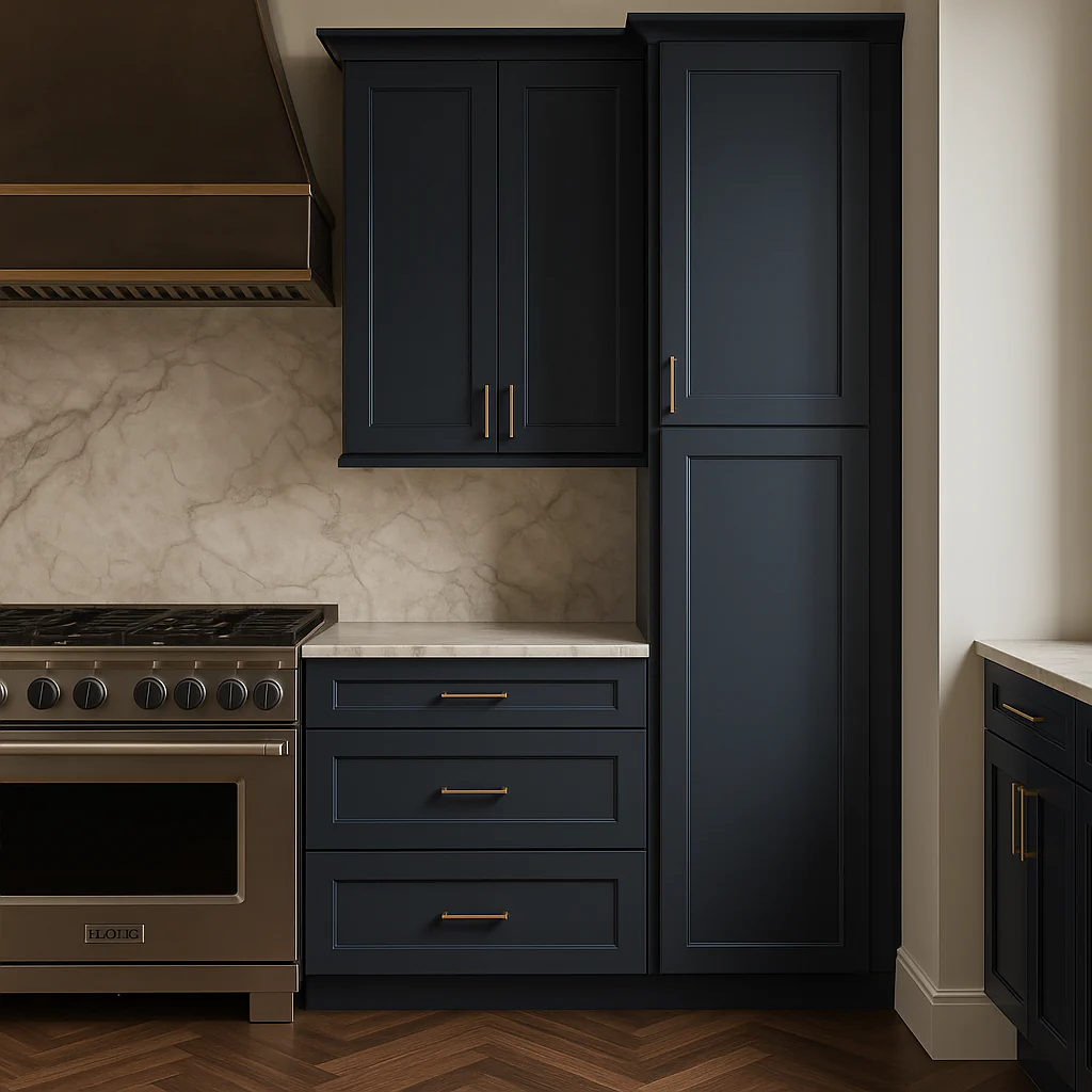 Hampton Bay Avondale Ink Blue Shaker Pantry Cabinet, 18x24x96 - Image 3
