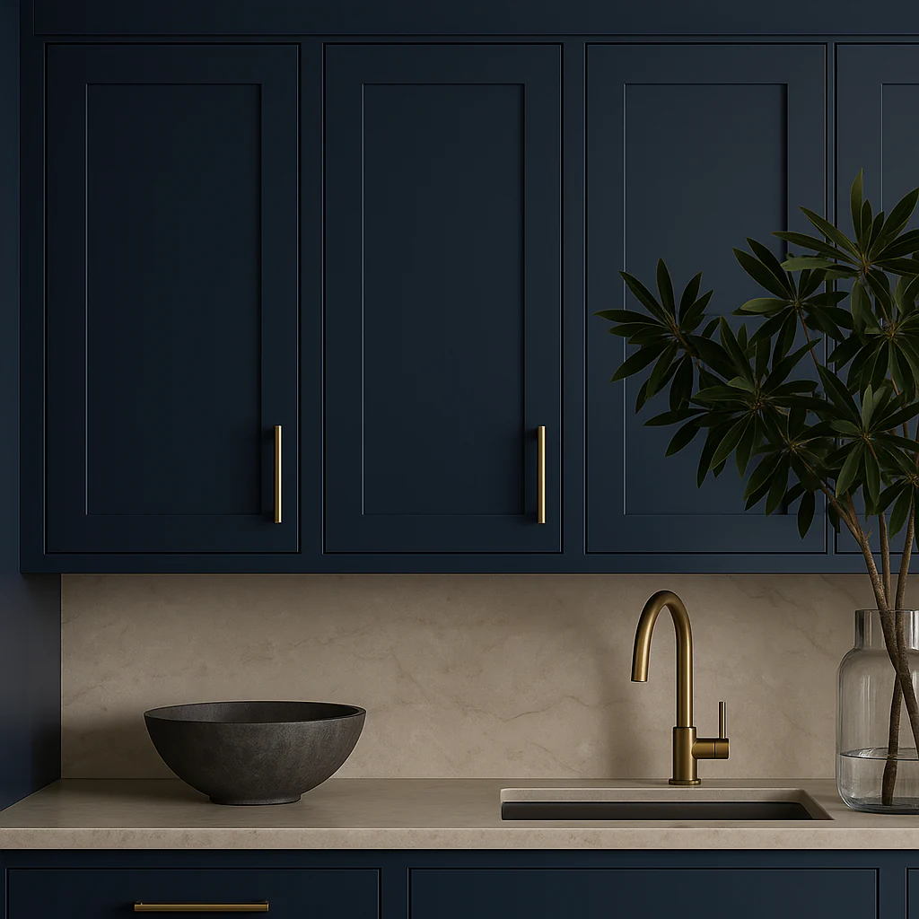 Hampton Bay Avondale Ink Blue Shaker Wall Kitchen Cabinet - 15" W x 12" D x 30" H - Image 2