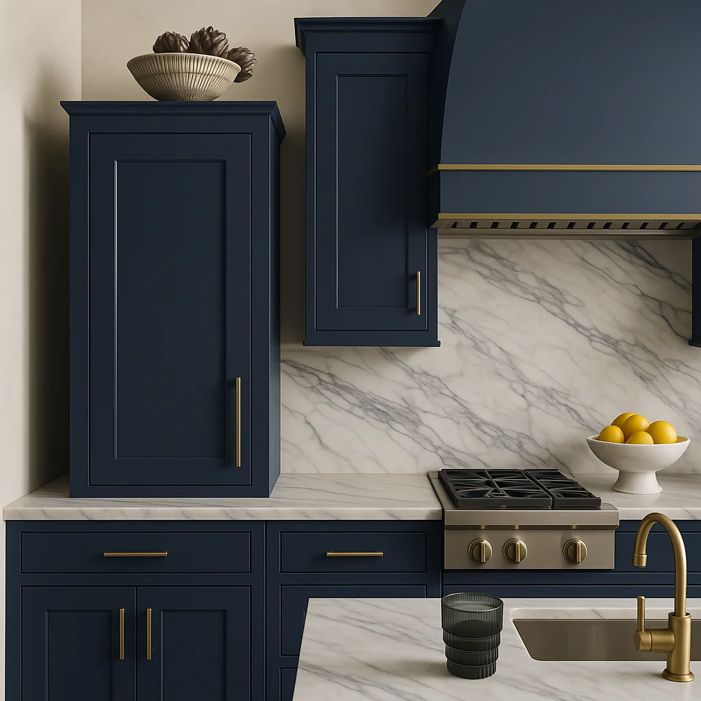 Hampton Bay Avondale Ink Blue Shaker Wall Kitchen Cabinet - 15" W x 12" D x 30" H - Image 3
