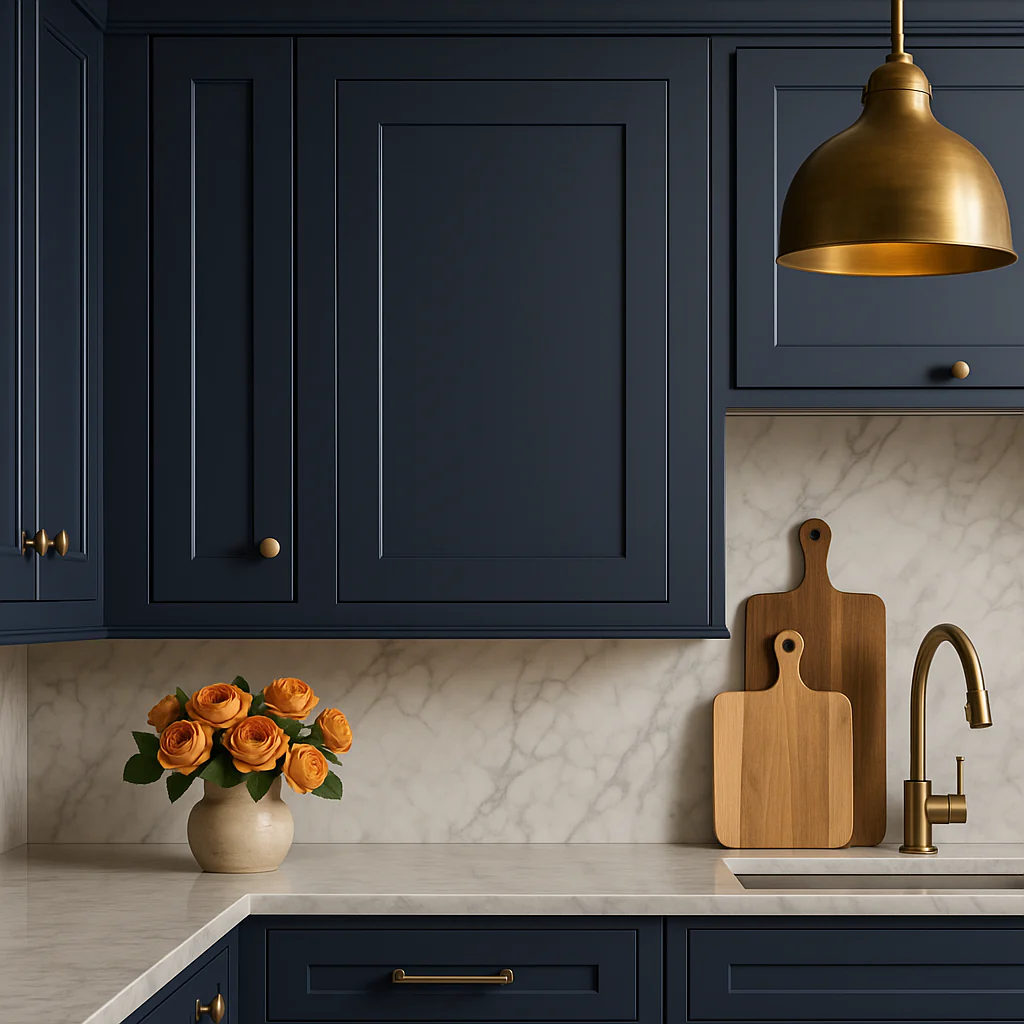 Hampton Bay Avondale Ink Blue Shaker Wall Kitchen Cabinet - 15" W x 12" D x 30" H - Image 4