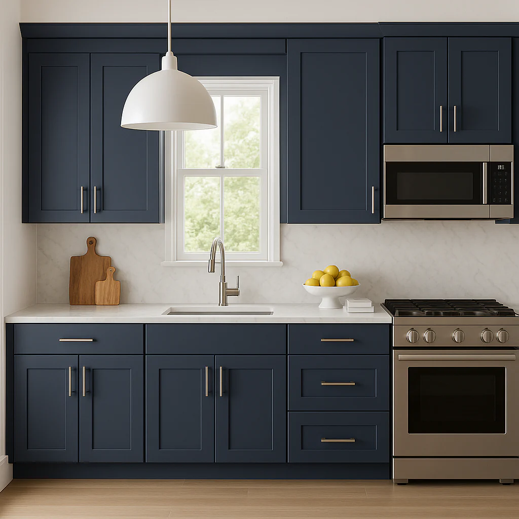 Hampton Bay Avondale Ink Blue Shaker Wall Kitchen Cabinet - 18x12x30 - Image 4