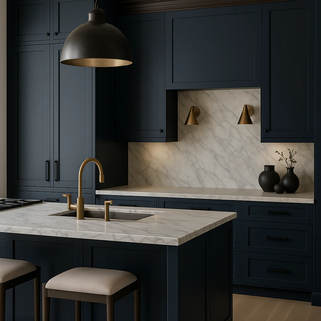 Hampton Bay Avondale Ink Blue Shaker Wall Kitchen Cabinet - 18x12x36 - Image 2