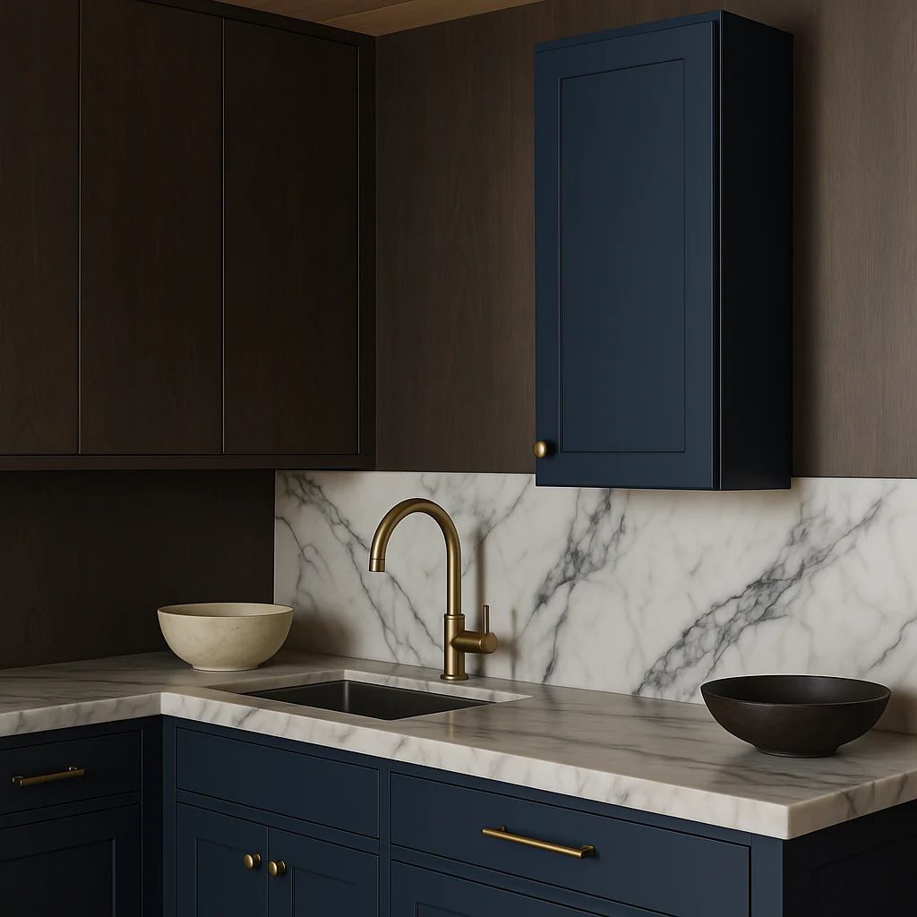 Hampton Bay Avondale Ink Blue Shaker Wall Kitchen Cabinet - 18x12x42 - Image 2