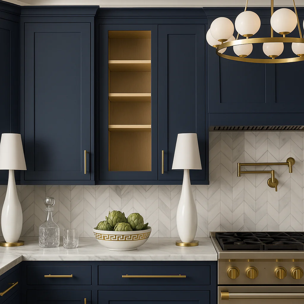 Hampton Bay Avondale Ink Blue Shaker Wall Kitchen Cabinet - 18x12x42 - Image 4