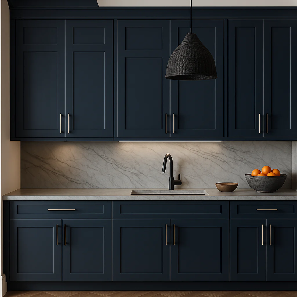 Hampton Bay Avondale Ink Blue Shaker Wall Kitchen Cabinet - 27x12x30 - Image 2