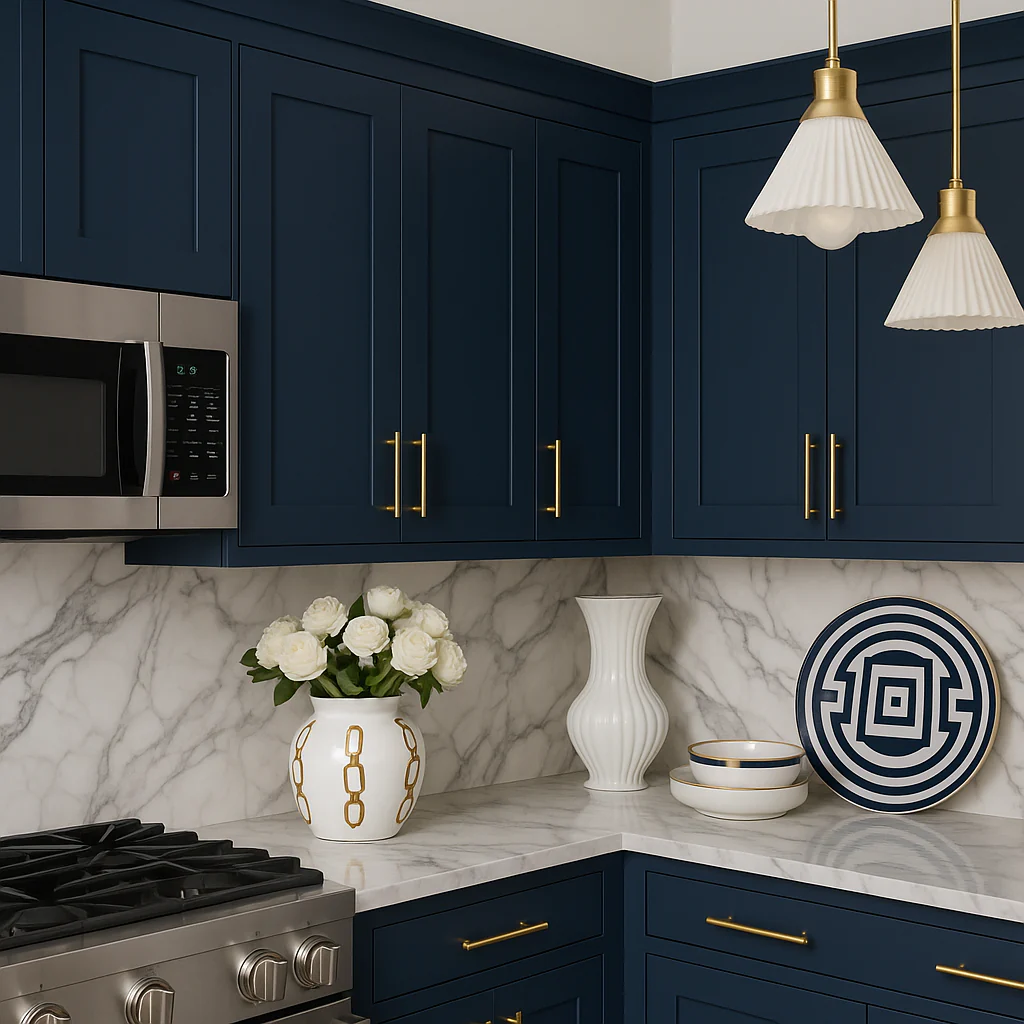 Hampton Bay Avondale Ink Blue Shaker Wall Kitchen Cabinet - 27x12x30 - Image 4