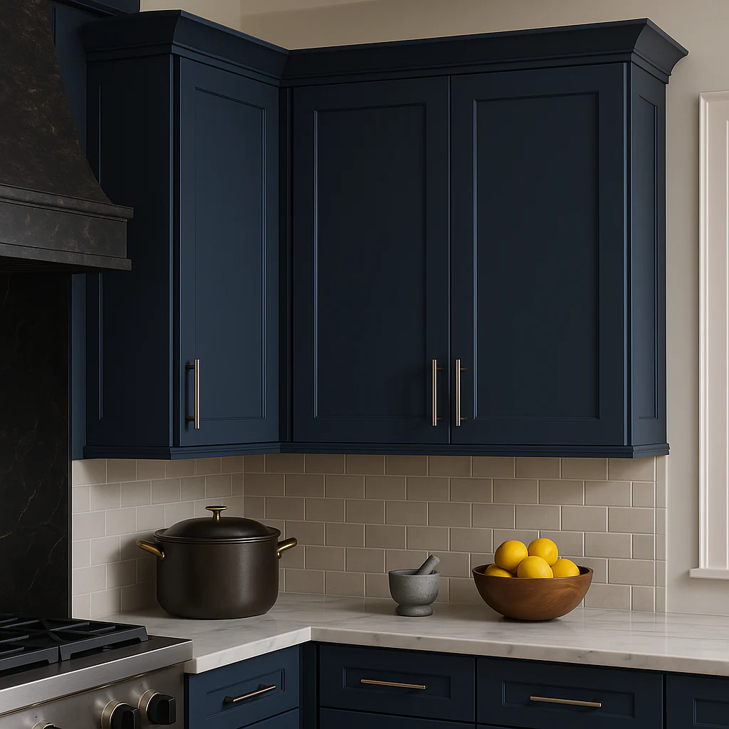 Hampton Bay Avondale Ink Blue Shaker Wall Kitchen Cabinet - 30x12x42 - Image 4