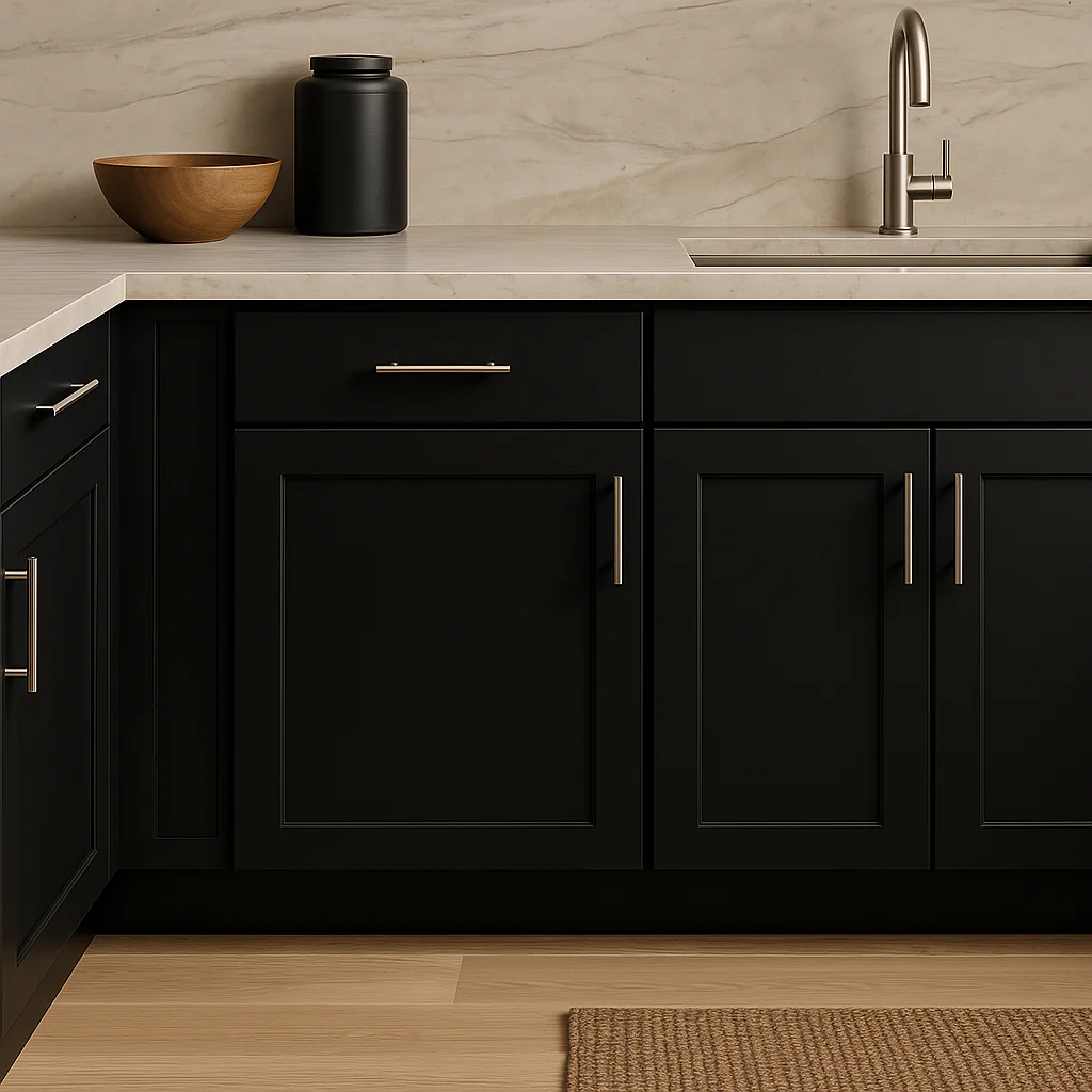 Hampton Bay Avondale Raven Black Shaker Base Kitchen Cabinet - 21 in. W x 24 in. D x 34.5 in. H - Image 2