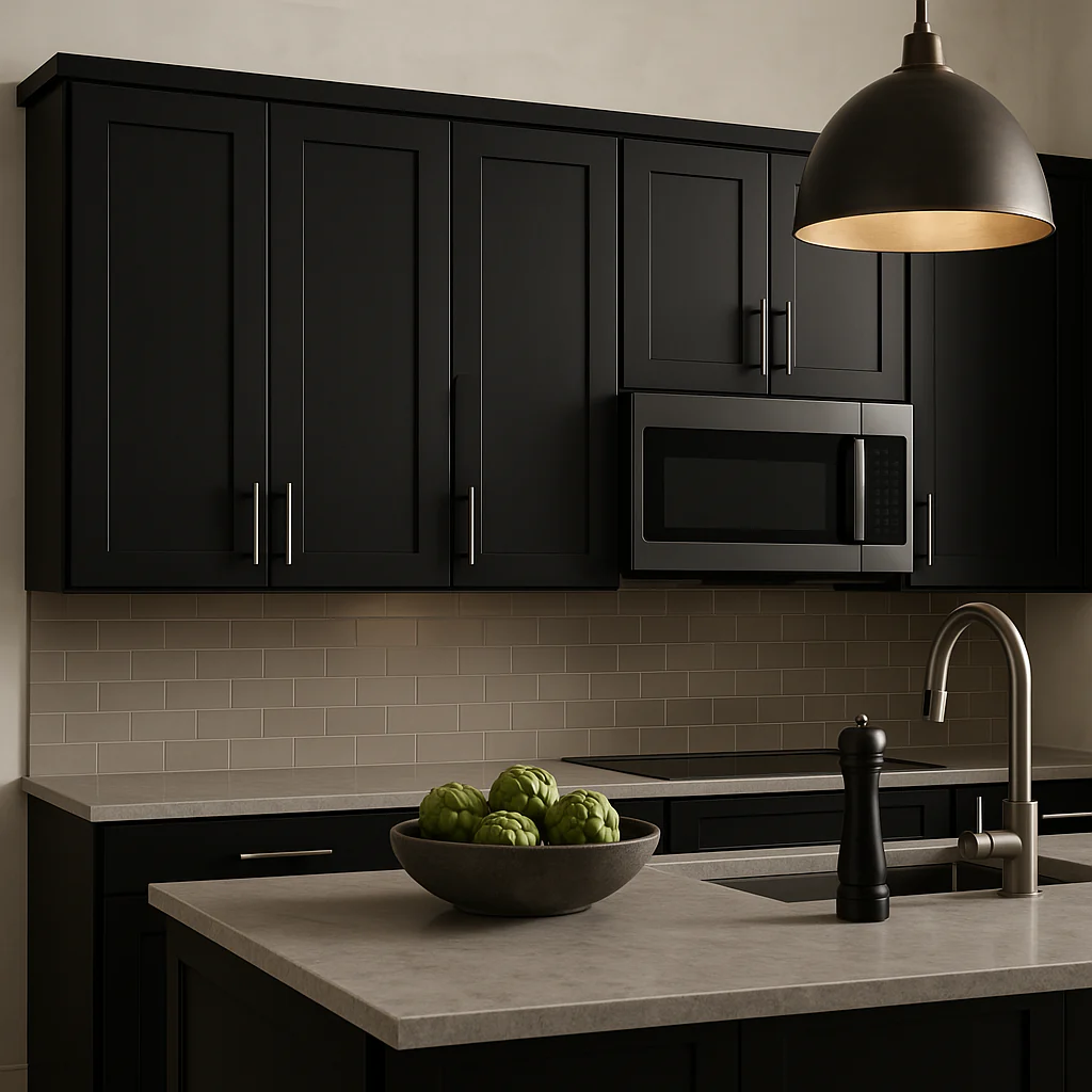 Hampton Bay Avondale Raven Black Shaker Wall Kitchen Cabinet, 12x12x30 Inches - Image 2