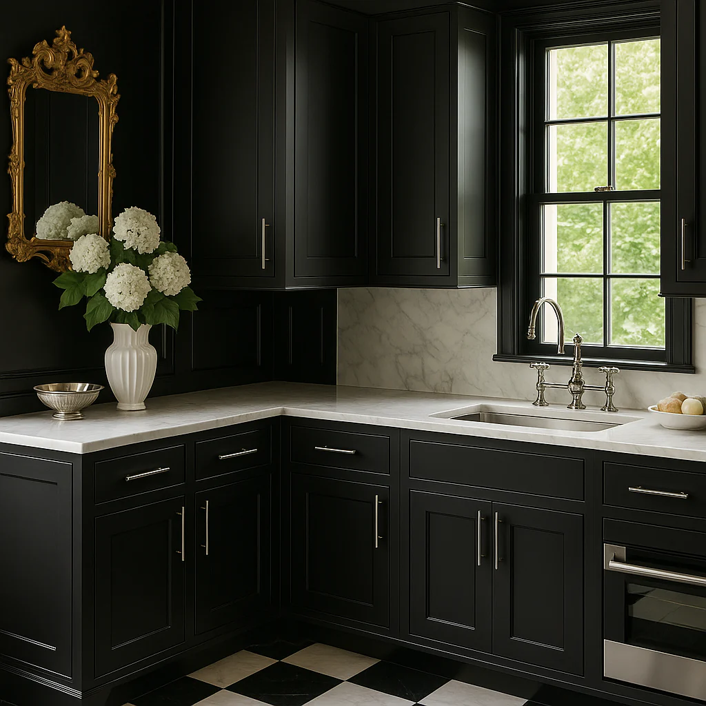 Hampton Bay Avondale Raven Black Shaker Wall Kitchen Cabinet, 12x12x30 Inches - Image 3