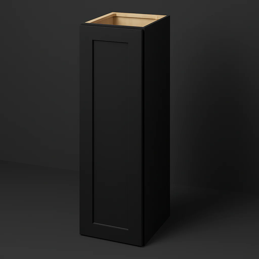 Hampton Bay Avondale Raven Black Shaker Wall Kitchen Cabinet, 12x12x42 Inches