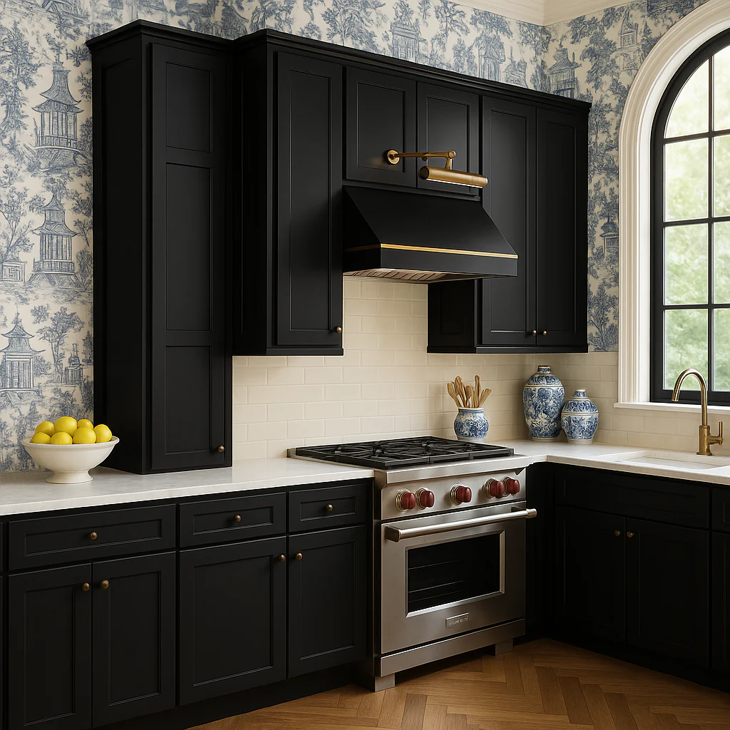 Hampton Bay Avondale Raven Black Shaker Wall Kitchen Cabinet, 12x12x42 Inches - Image 3