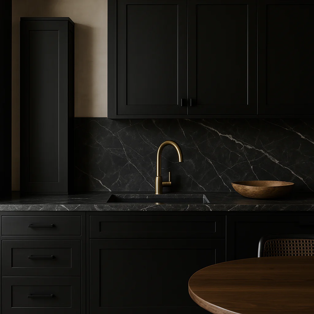 Hampton Bay Avondale Raven Black Shaker Wall Kitchen Cabinet, 12x12x42 Inches - Image 4