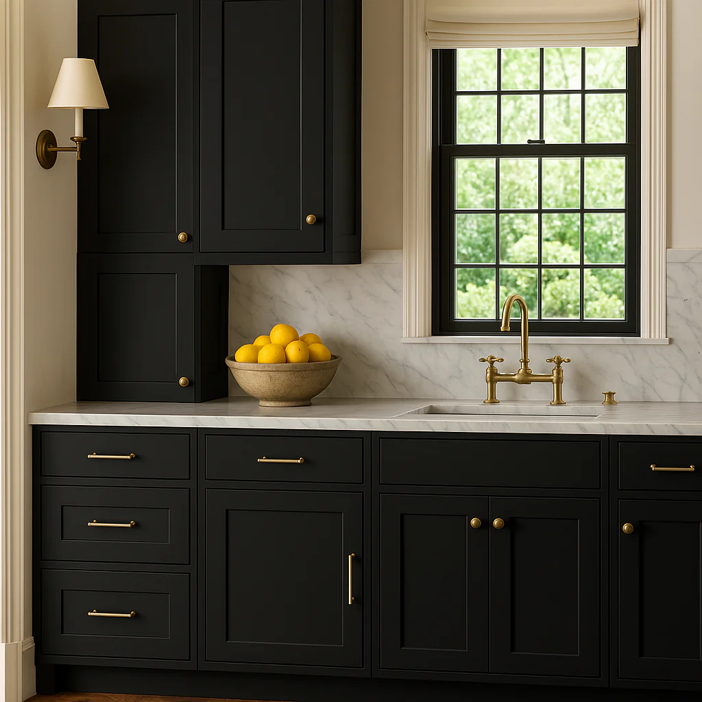 Hampton Bay Avondale Raven Black Shaker Wall Kitchen Cabinet - 15 in. W x 12 in. D x 42 in. H - Image 4