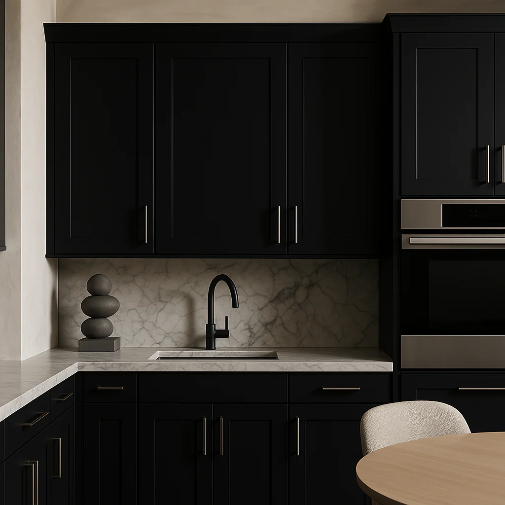 Hampton Bay Avondale Raven Black Shaker Wall Kitchen Cabinet - 15x12x30 - Image 2