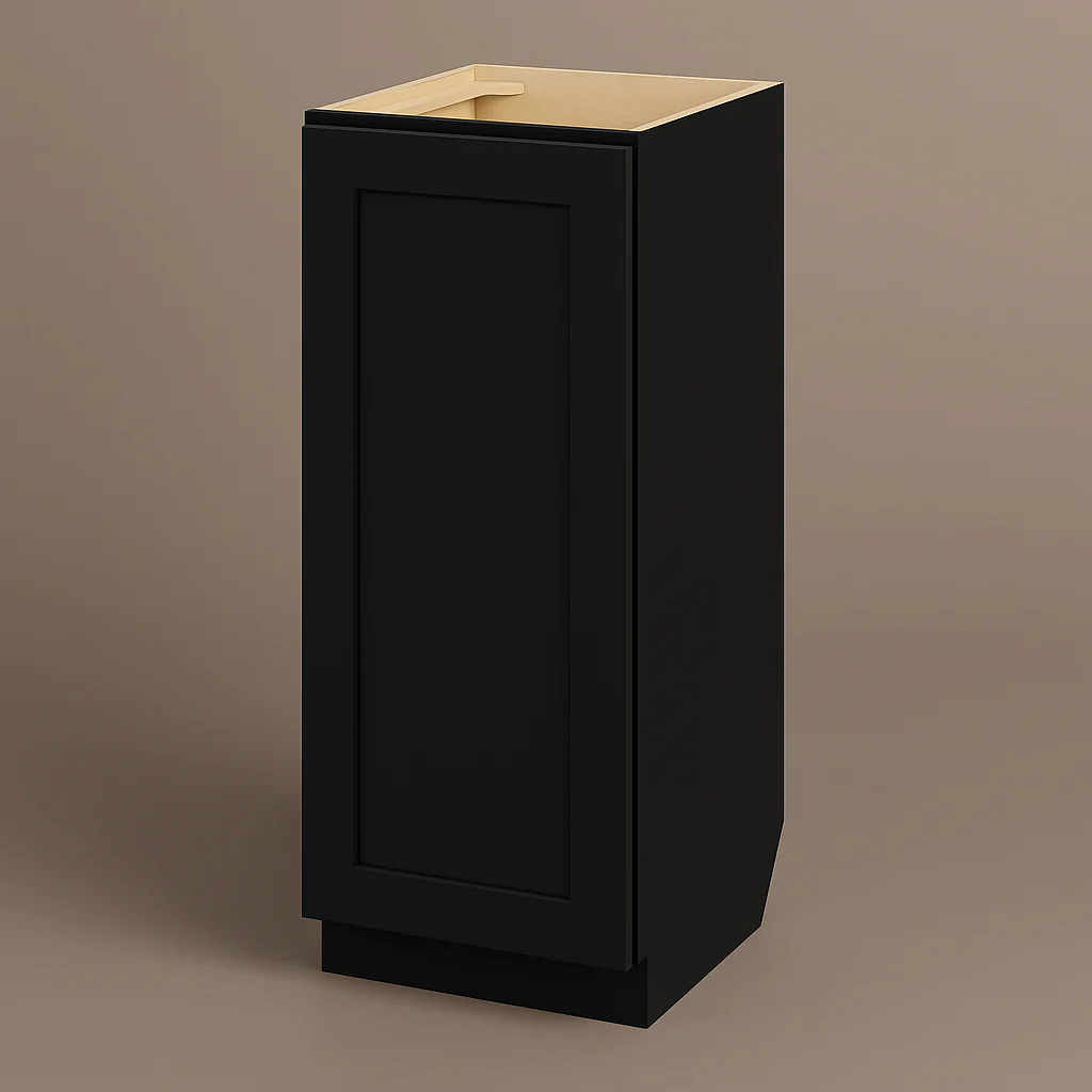 Hampton Bay Avondale Raven Black Shaker Wall Kitchen Cabinet, 15x12x36 in.