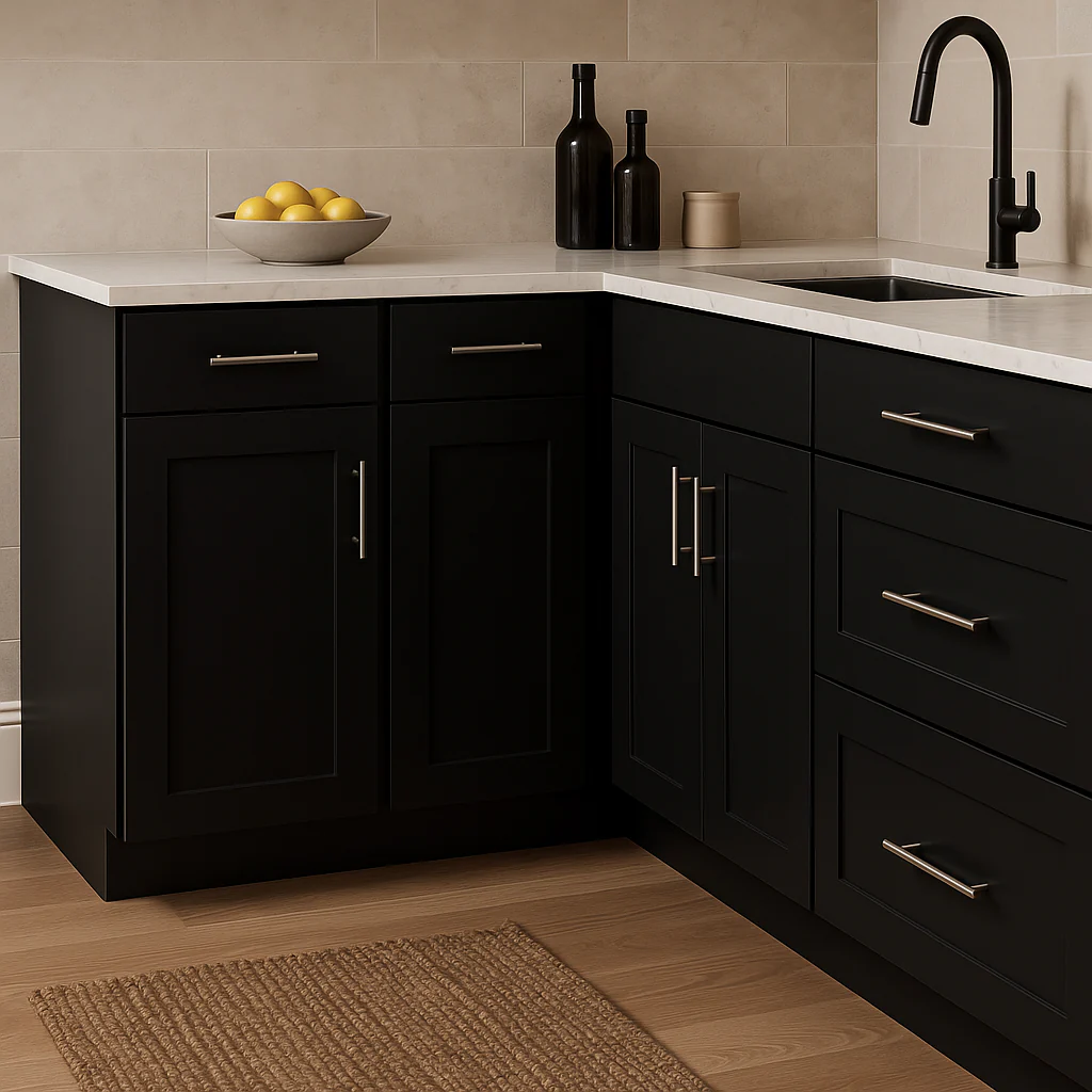 Hampton Bay Avondale Ready to Assemble Plywood Shaker Base Kitchen Cabinet in Raven Black - Image 2