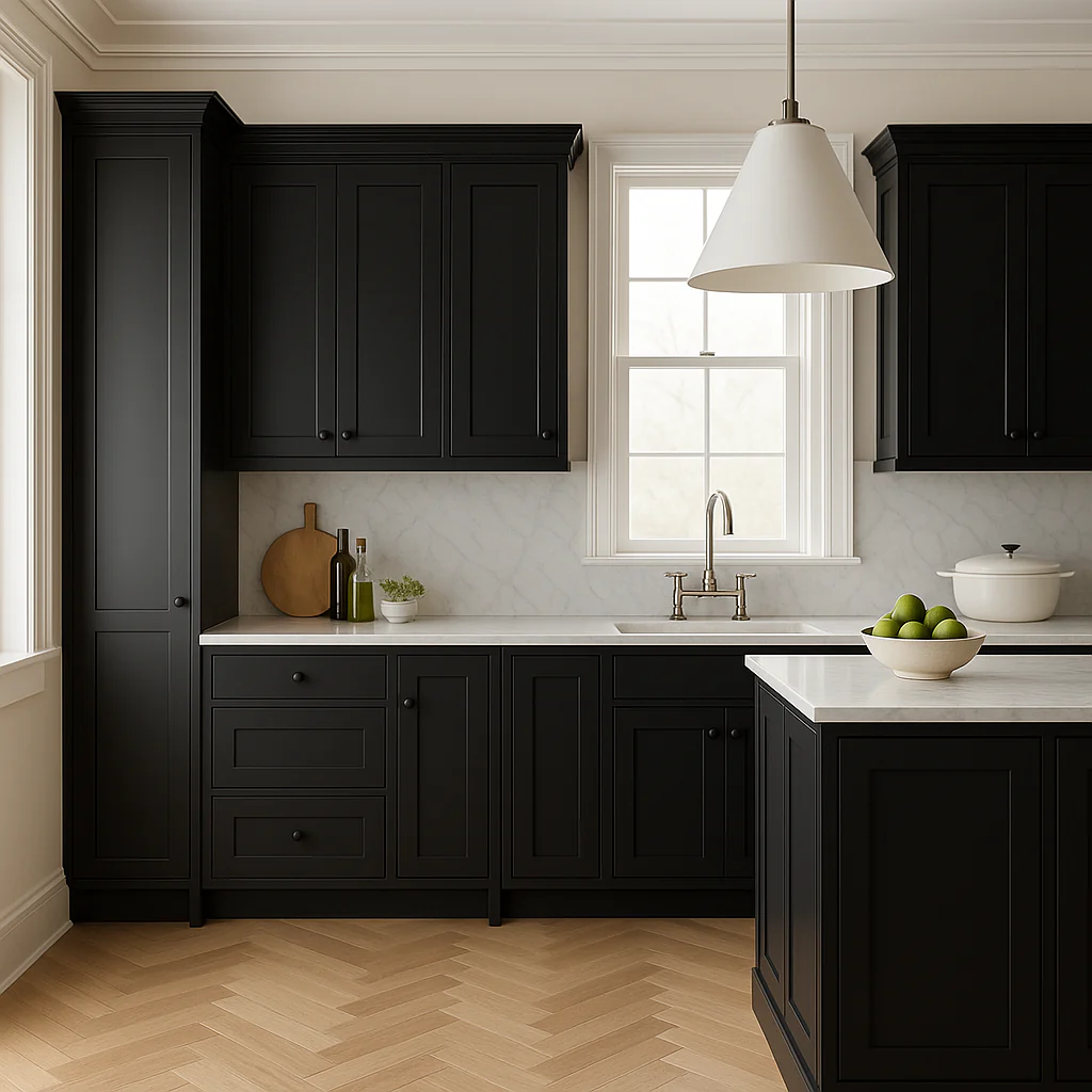 Hampton Bay Avondale Shaker Base Kitchen Cabinet, 9 in. W x 24 in. D x 34.5 in. H, Raven Black - Image 3