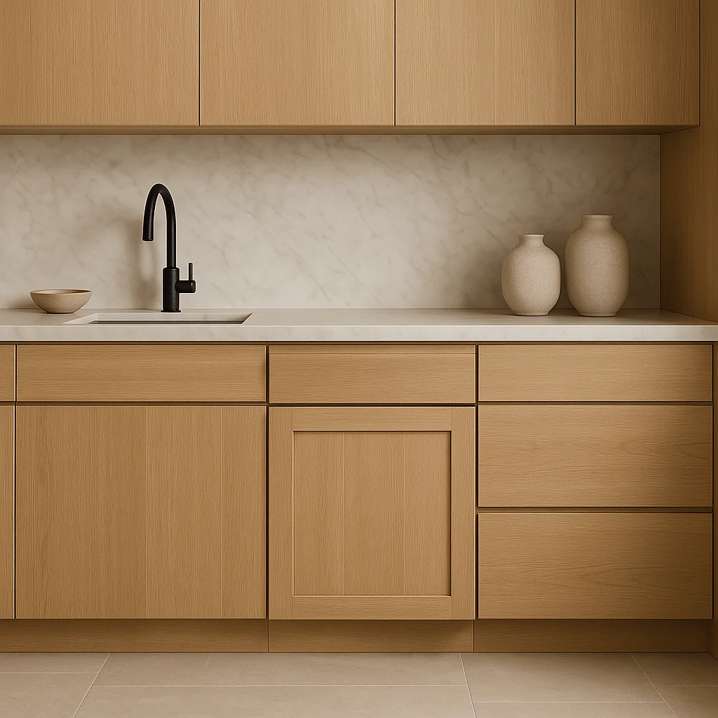 Hampton Bay Avondale Shaker Base Kitchen Cabinet in White Oak - Image 4