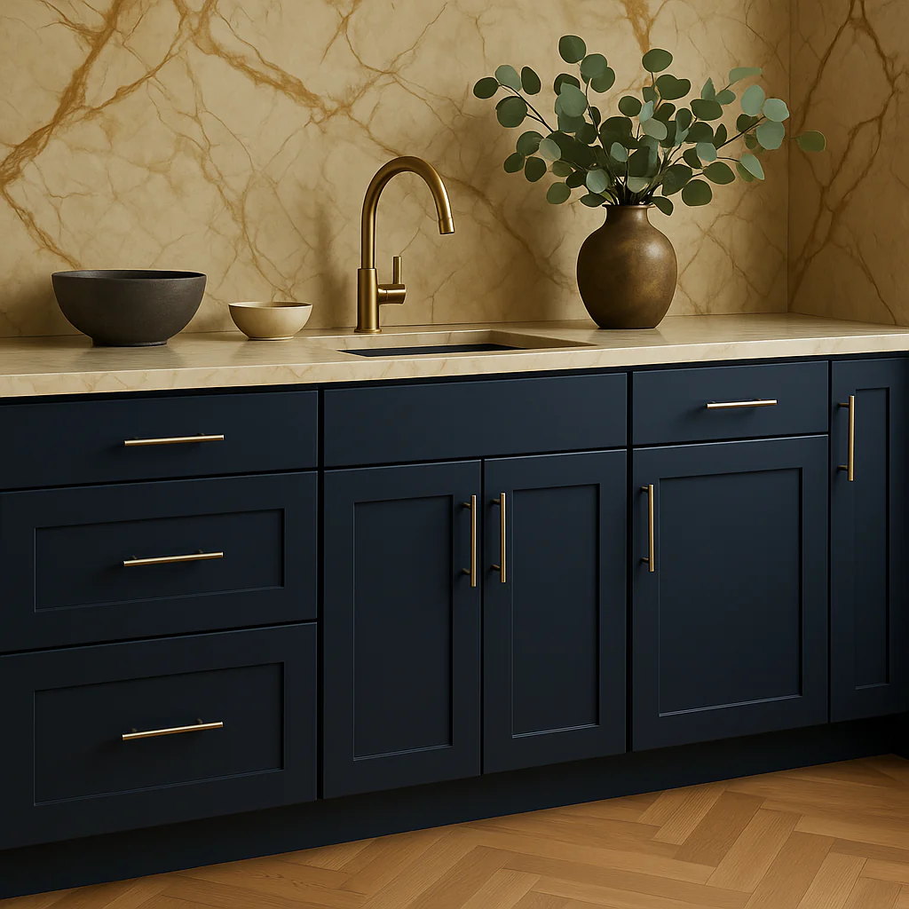 Hampton Bay Avondale Shaker Base Kitchen Cabinet, Ink Blue, 9 in. W x 24 in. D x 34.5 in. H - Image 3