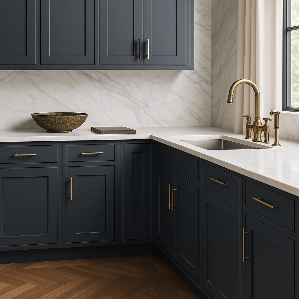 Hampton Bay Avondale Shaker Base Kitchen Cabinet, Ink Blue, 9 in. W x 24 in. D x 34.5 in. H - Image 4