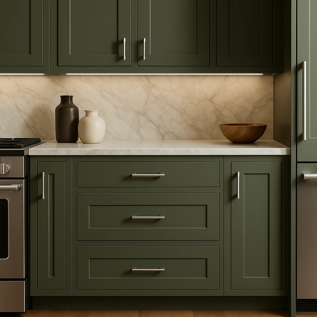 Hampton Bay Avondale Shaker Drawer Base Kitchen Cabinet, Fern Green, 36x24x34.5 in. - Image 2