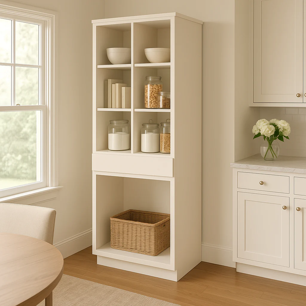 Hampton Bay Avondale Shaker Open Pantry Kitchen Cabinet in Antique White - Image 2