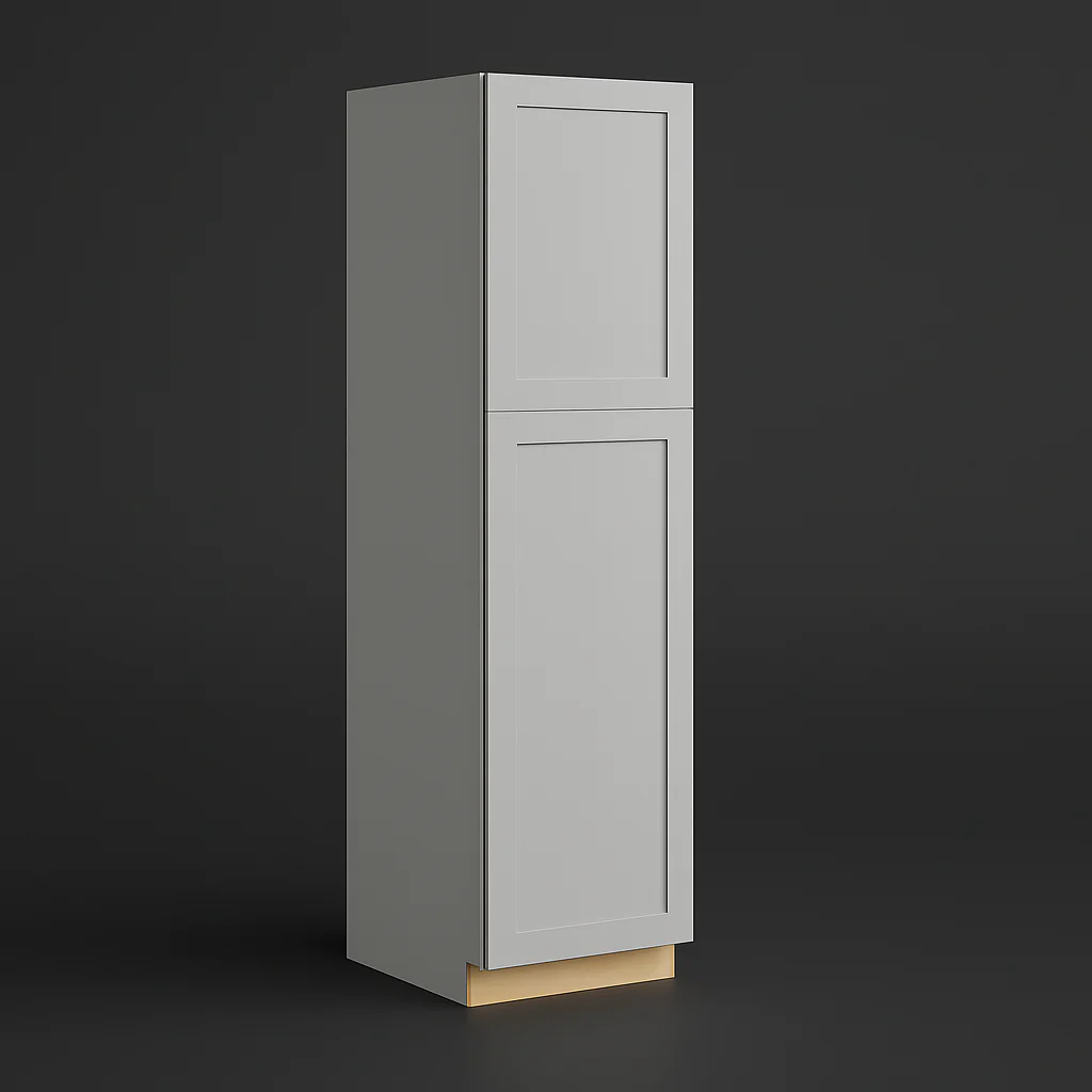 Hampton Bay Avondale Shaker Pantry Kitchen Cabinet, Dove Gray, 18x24x84 in.