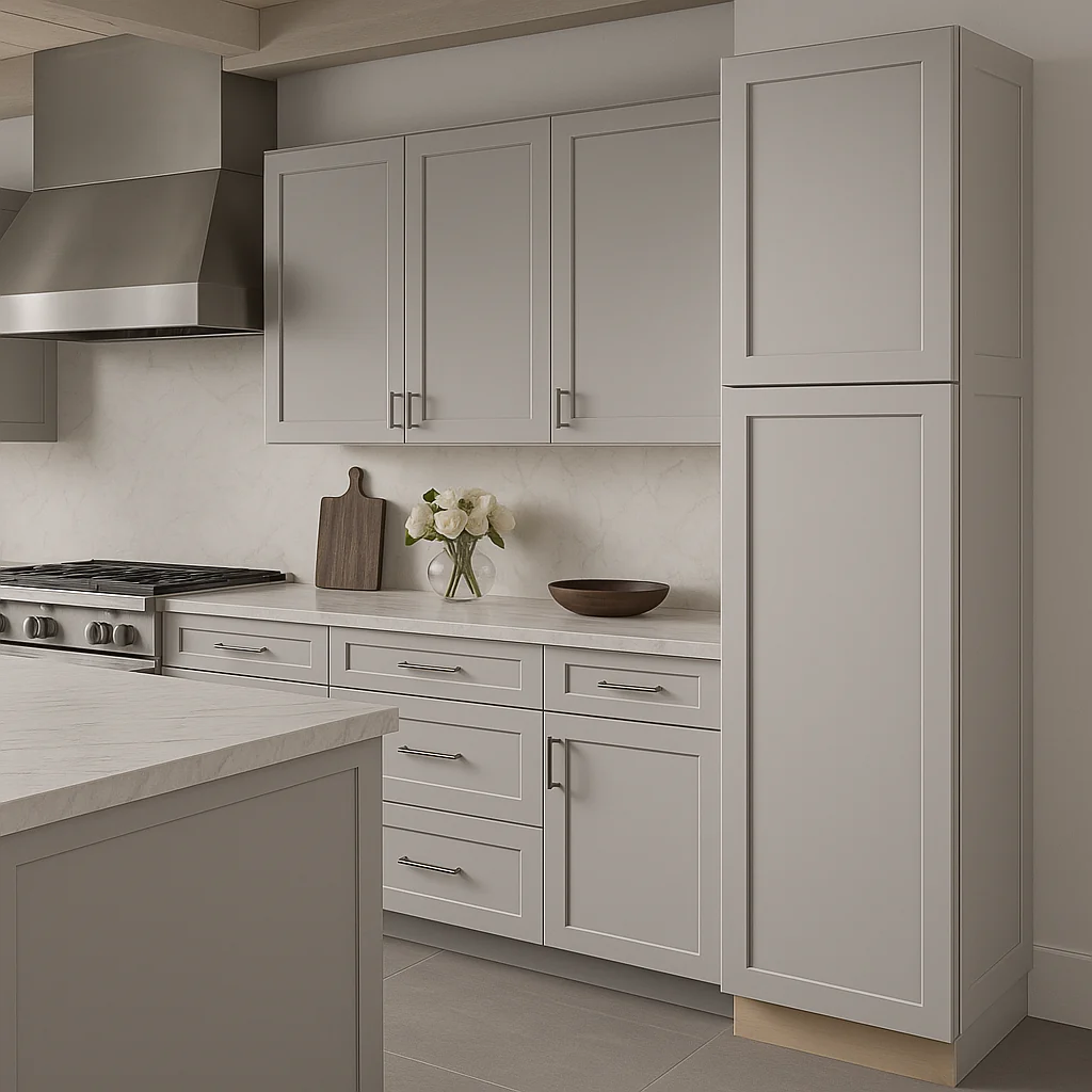Hampton Bay Avondale Shaker Pantry Kitchen Cabinet, Dove Gray, 18x24x84 in. - Image 2