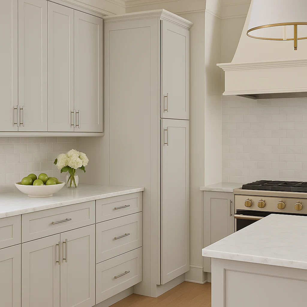 Hampton Bay Avondale Shaker Pantry Kitchen Cabinet, Dove Gray, 18x24x84 in. - Image 4