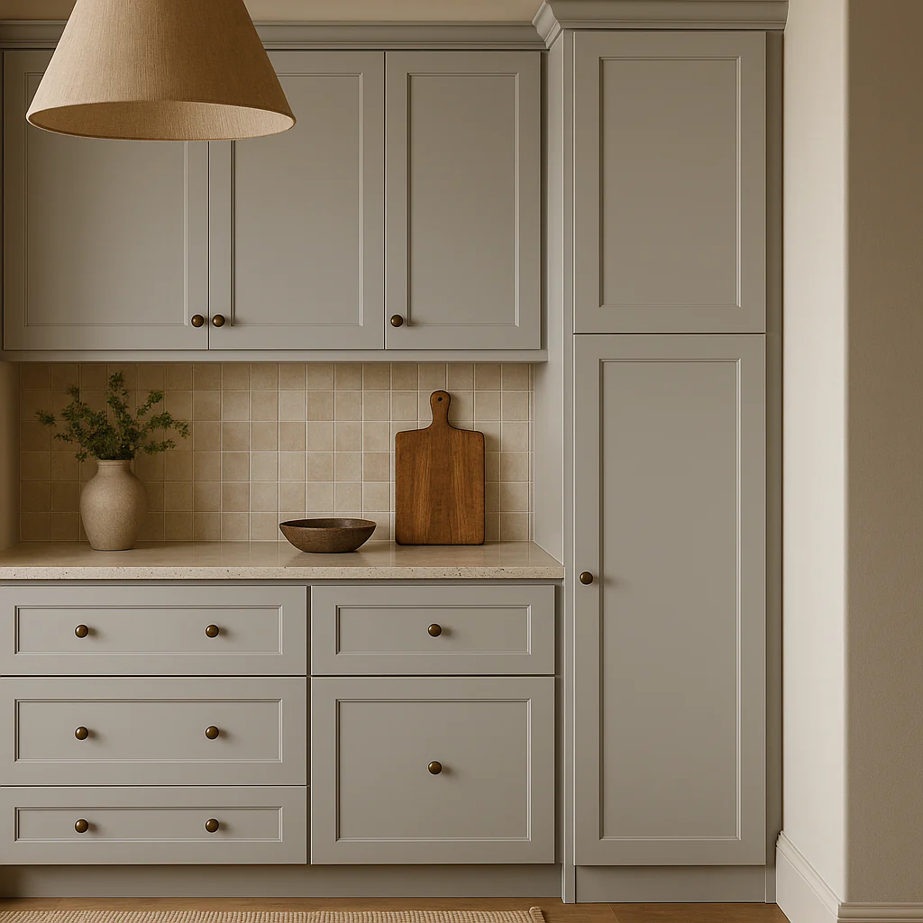 Hampton Bay Avondale Shaker Pantry Kitchen Cabinet, Dove Gray, 18x24x90 in. - Image 2