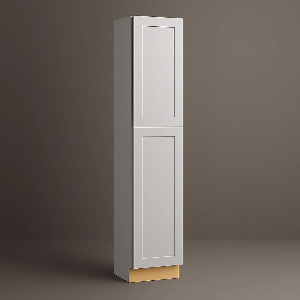 Hampton Bay Avondale Shaker Pantry Kitchen Cabinet, Dove Gray, 18x24x96