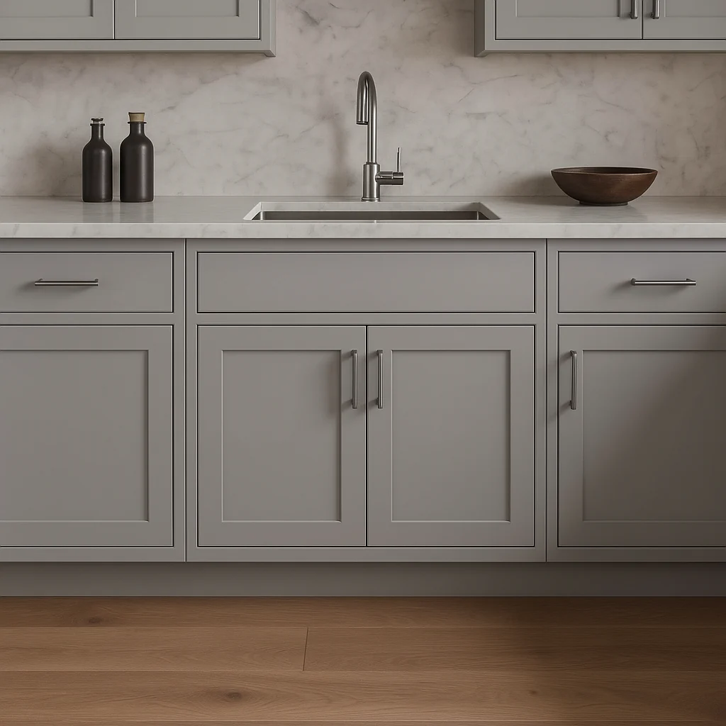 Hampton Bay Avondale Shaker Sink Base Kitchen Cabinet, Dove Gray, 33x24x34.5 inches - Image 2