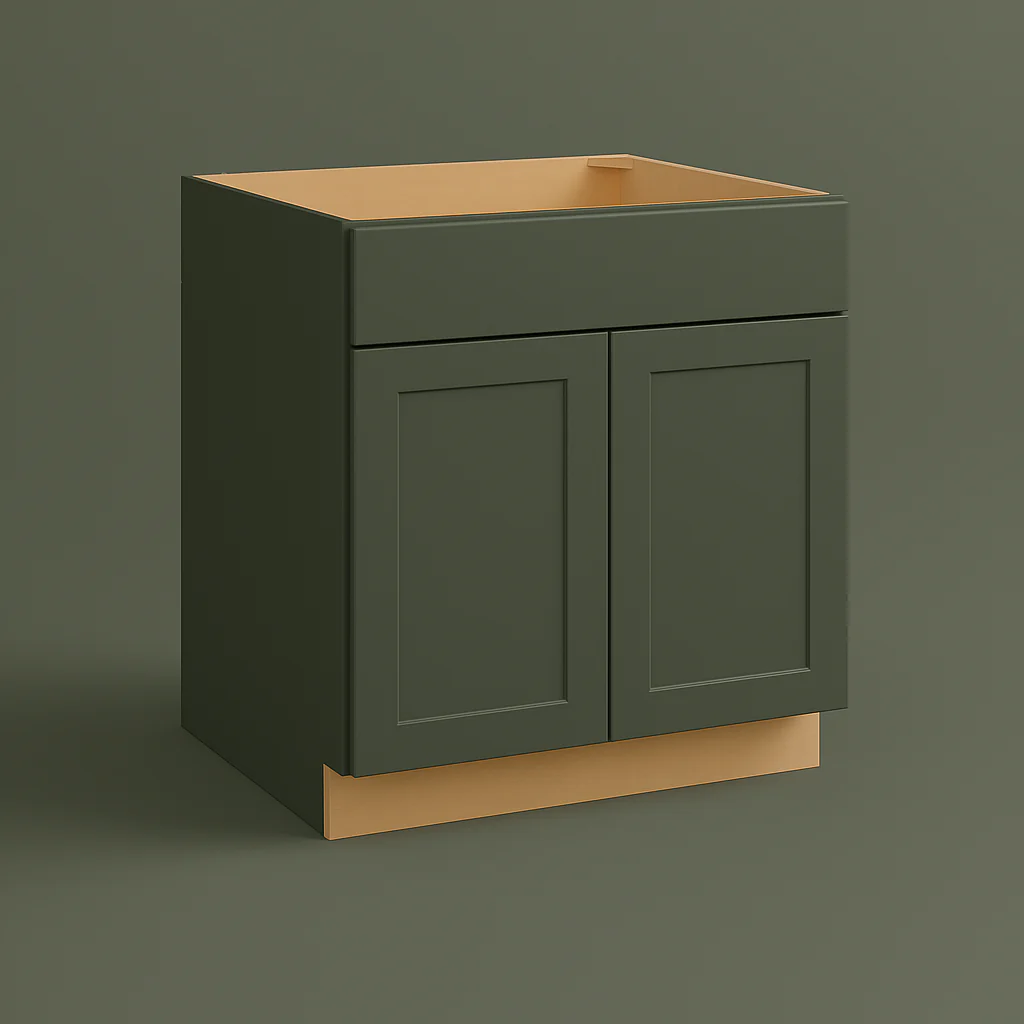 Hampton Bay Avondale Shaker Sink Base Kitchen Cabinet, Fern Green, 36x24x34.5 in.